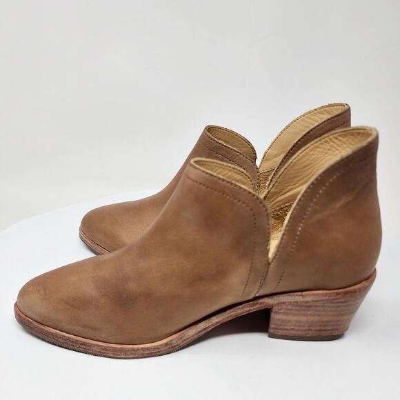 Nisolo Mia Everyday Ankle Boot Women 6.5M Almond Leather Stacked Heel Pull-on - Picture 8 of 13